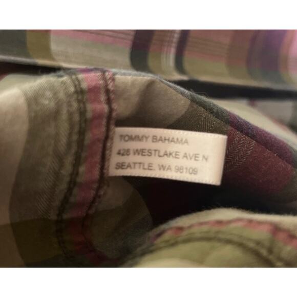Tommy Bahama Island Modern Fit Button Shirt Poplin Cotton Green Pink Plaid Large - Picture 7 of 8